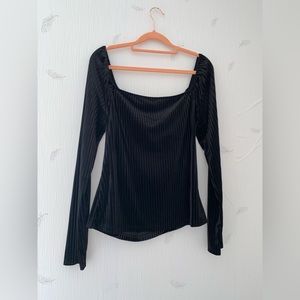 All In Favor Long Sleeve Ribbed Velvet Top